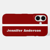 濃い赤の色パーソナライズされた名 Case-Mate iPhoneケース (裏面 (横))