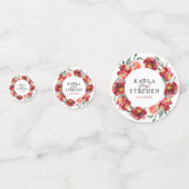 濃い赤の花リース コンフェッティ (裏面)