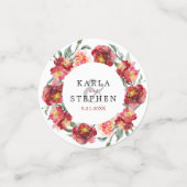 濃い赤の花リース コンフェッティ (スモール正面)