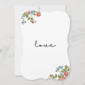 濃い赤の花招待状 招待状 (裏面)