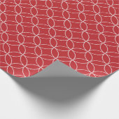 濃い赤の重複円の上に白 ラッピングペーパー (角)