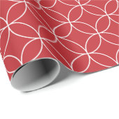 濃い赤の重複円の上に白 ラッピングペーパー (ロールコーナー)