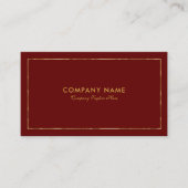 濃い赤の金ゴールド縁どとタイポグラフィ 名刺 (正面)