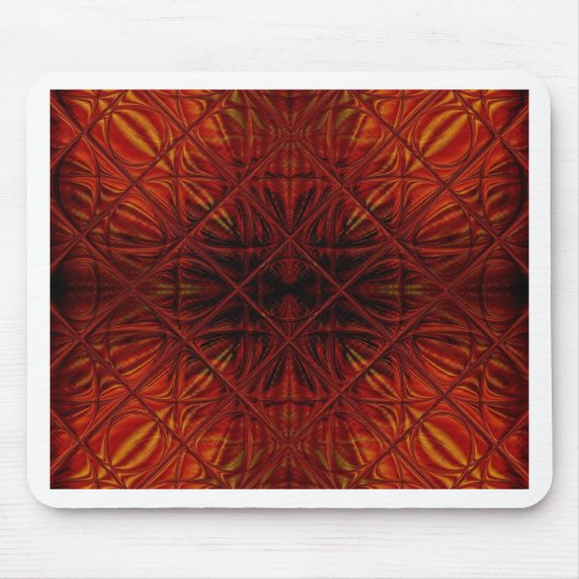 濃い赤の黒のパターン マウスパッド (正面)