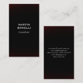 濃い赤の黒の標準モダン名刺 名刺 (正面/裏面)