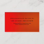 濃い赤オレンジ背景モノグラム名刺 名刺 (裏面)