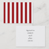 濃い赤ストライプ色(2番目の色を追加) 名刺 (正面/裏面)