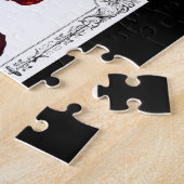 濃い赤ビクトリアンスカル ジグソーパズル (側面)