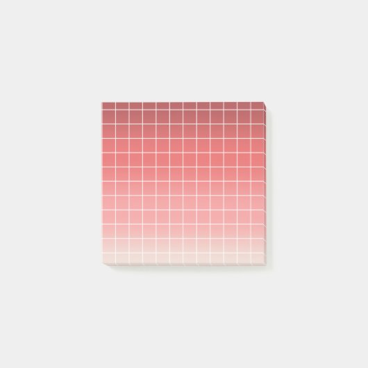 濃い赤ピンクのグラデーション白のグラフ線 ポストイット (正面)