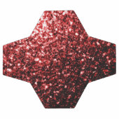 濃い赤フェイクグリッターの輝ききらきら光る サッカーボール (フラット)