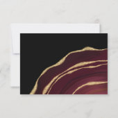 濃い赤色のゲート付きRSVPカード 出欠カード (裏面)