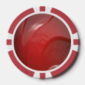 濃い赤色のプラスチックのテクスチャ ポーカーチップ (正面)