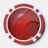 濃い赤色のプラスチックのテクスチャ ポーカーチップ (裏面)