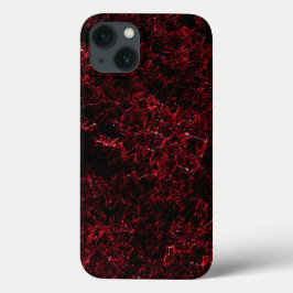 濃い赤色の背景に赤色の厚いスポンジ iPhone 13ケース