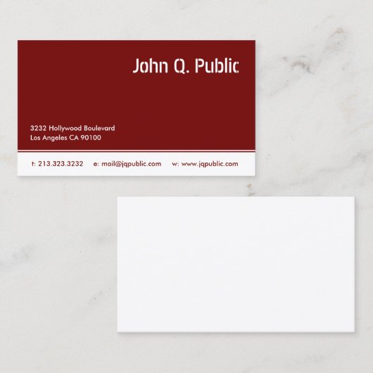 濃い赤色 名刺 (正面/裏面)