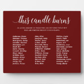 濃い赤 このキャンドルが燃える クラス再会 追悼 フォトプラーク (正面)