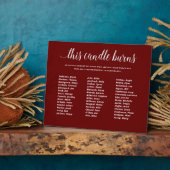 濃い赤 このキャンドルが燃える クラス再会 追悼 フォトプラーク (側面)