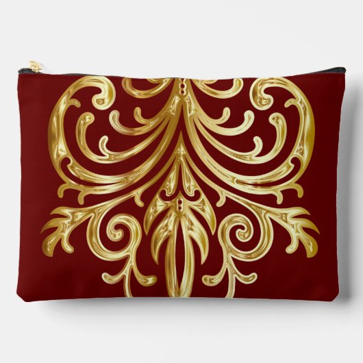 濃い赤、クリスマスプレゼント機関®大 アクセサリーポーチ (正面)