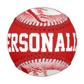 濃い赤 |ホワイトレトロ野球スポーツ 野球ボール (正面)