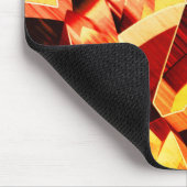 濃い赤、強い筋が付いた黄変のミックス マウスパッド (コーナー)