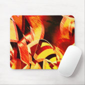 濃い赤、強い筋が付いた黄変のミックス マウスパッド (マウス)
