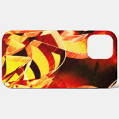 濃い赤、強い筋が付いた黄変のミックス Case-Mate iPhoneケース (裏面 (横))