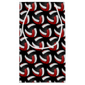 濃い赤、白、黒のバレーボール – パーソナライズ スモールペーパーバッグ (裏面)