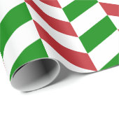 濃い赤、緑、白のヘリンボーン|XL| ラッピングペーパー (ロールコーナー)