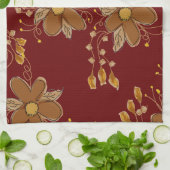 濃い赤（茶色） キッチンタオル (折り畳み)