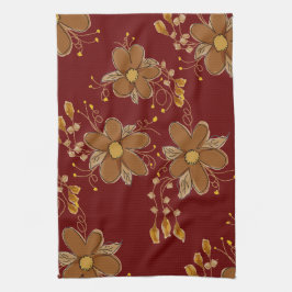 濃い赤（茶色） キッチンタオル