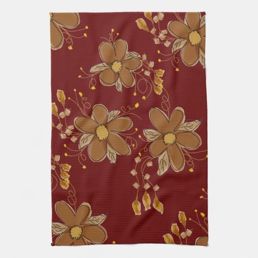 濃い赤（茶色） キッチンタオル (縦)