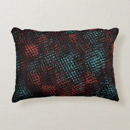 濃い赤、青、クロス付きスクラッチ、正方形またはキューブ アクセントクッション