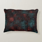 濃い赤、青、クロス付きスクラッチ、正方形またはキューブ アクセントクッション (裏面)