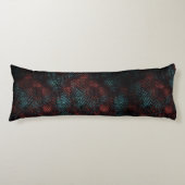 濃い赤、青、クロス付きスクラッチ、正方形またはキューブ ボディピロー (正面)