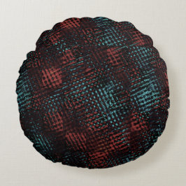 濃い赤、青、クロス付きスクラッチ、正方形またはキューブ ラウンドクッション