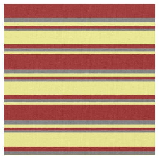 濃い赤、黄、薄暗い灰色の線 ファブリック (クローズアップ)