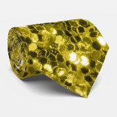 濃い金ゴールド黄フェイクグリッターきらめき ネクタイ (ロール)