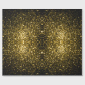 濃い金ゴールド黄フェイクグリッターきらめき ラッピングペーパー (フラット)