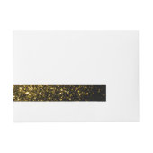 濃い金ゴールド黄フェイクグリッターきらめき ラップアラウンド宛名ラベル (正面)