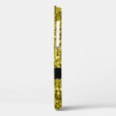 濃い金ゴールド黄フェイクグリッタースパークルスモノグラム Case-Mate iPhoneケース (裏面 / 左)