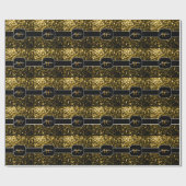 濃い金ゴールド黄フェイク色グリッタースパークルズスウィート16 ラッピングペーパー (フラット)