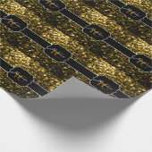 濃い金ゴールド黄フェイク色グリッタースパークルズスウィート16 ラッピングペーパー (角)