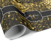 濃い金ゴールド黄フェイク色グリッタースパークルズスウィート16 ラッピングペーパー (ロールコーナー)