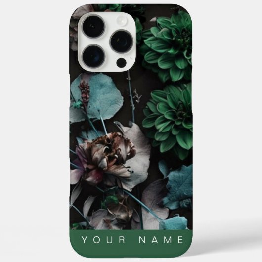 濃い開花ダークグリーン Case-Mate iPhoneケース (裏面)