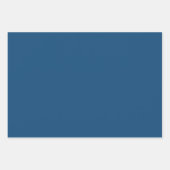 濃い離れ背景に青い花と白い花 ラッピングペーパーシート (正面3)