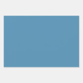 濃い離れ背景に青い花と白い花 ラッピングペーパーシート (正面2)