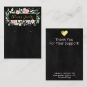 濃い青々とした花のネックレス&イヤリングディスプレイ 名刺 (正面/裏面)