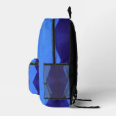 濃い青い線と赤い青い線のパターン プリントバックパック (右)