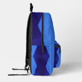 濃い青い線と赤い青い線のパターン プリントバックパック (左)