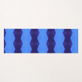 濃い青い線と赤い青い線のパターン ヨガマット (正面(横))